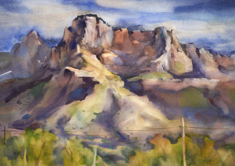 Catalinas From The Road
 2025   Full Sheet  22x30&rdquo;  Frame 28x36&rdquo; (or 26x34)