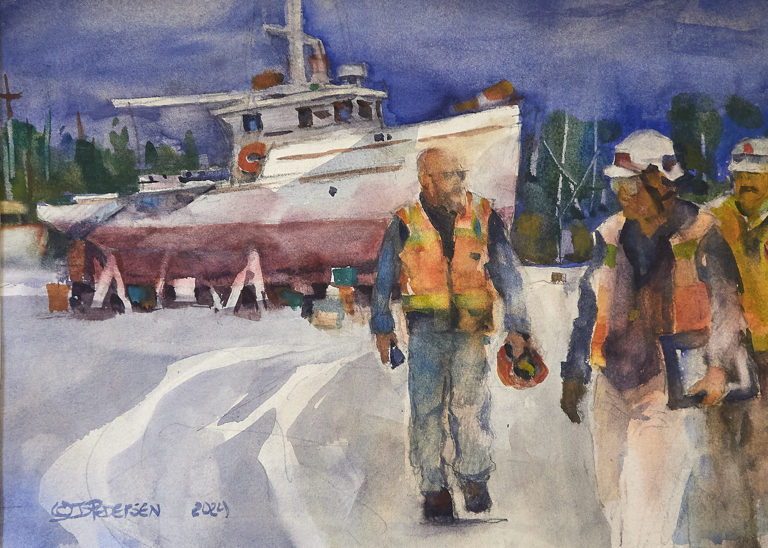 Renovating Moss Landing
2024   &frac14; Sheet
Art approx: 10.5 x14.5&rdquo;
Frame/Mat: 16x20&rdquo;